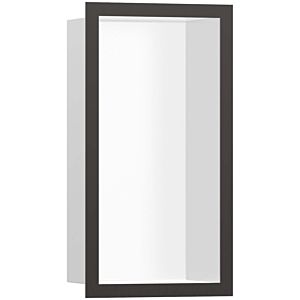 hansgrohe XtraStoris niche murale 56096340 30x15x10cm, avec cadre design, blanc mat, chrome noir brossé