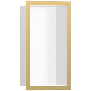 hansgrohe XtraStoris wall niche 56096990 30x15x10cm, with design frame, matt white, polished gold optic