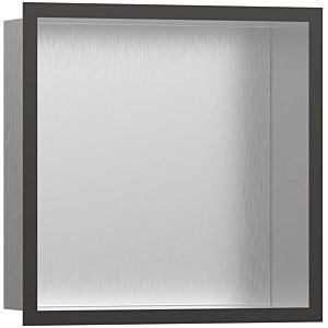 hansgrohe XtraStoris wall niche 56097340 30x30x10cm, with design Stainless Steel , match0 brushed, brushed black chrome