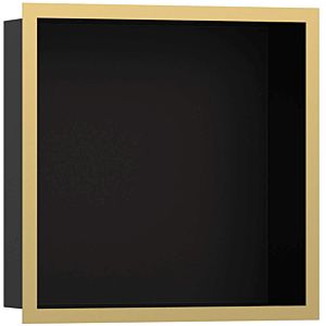 hansgrohe XtraStoris wall niche 56098990 30x30x10cm, with design frame, matt black, polished gold optic