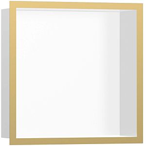 hansgrohe XtraStoris wall niche 56099990 30x30x10cm, with design frame, matt white, polished gold optic