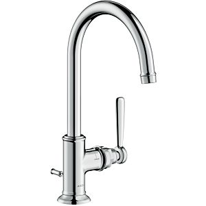 hansgrohe Axor Montreux mirror basin mixer 16517820 projection 175mm, with lever handles, with pull-rod waste set, brushed nickel