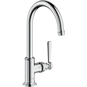 hansgrohe Axor Montreux mirror basin mixer 16518820 projection 175mm, with lever handles, non-lockable waste set, brushed nickel