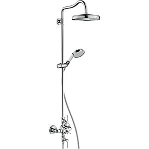 hansgrohe Axor Montreux Showerpipe 16572820 mit Thermostat, Kopfbrause 240 1jet, brushed Nickel