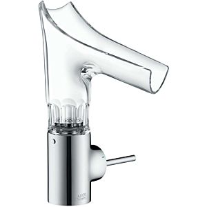 hansgrohe Axor Starck mirror basin mixer 12123000 with glass spout and waste set, facet cut, chrome