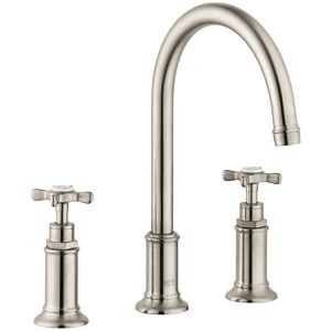 hansgrohe wash Axor Montreux mirror tap match0 1651382 brushed nickel, with Axor Montreux mirror up waste