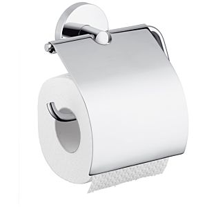 hansgrohe Logis toilet roll holder 40523820 with cover, wall mounting, brass, brushed nickel