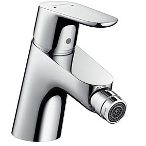 hansgrohe Focus single-lever bidet mixer 31922000 chrome, with push-open waste set