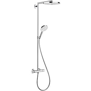 hansgrohe Raindance Select Showerpipe 27129400 S 240 2jet, white/chrome, shower arm 46cm, swivelling