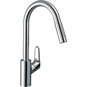 hansgrohe Focus M41-240 kitchen faucet 31815000 chrome, swivel spout, pull-out spray