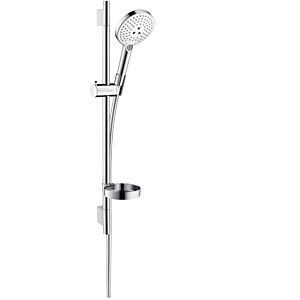 hansgrohe Raindance Select shower set 26630400 S 120, white/chrome, with Unica shower rail 65 cm