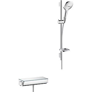 hansgrohe Brauseset Ecostat Select 27038000 E 120 Combi, chrom, DN 15, Stange 65cm, Thermostat
