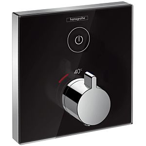 hansgrohe ShowerSelect Glas Thermostat 15737600 Unterputz, 1 Verbraucher, schwarz-chrom