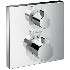 Hansgrohe Ecostat Square shower thermostat 15714000 chrome, concealed thermostat, for 2 consumers