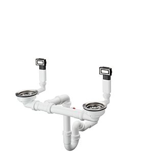 hansgrohe waste / overflow set 43922800 D15-10 BSO, Stainless Steel , manual, for 2 basins