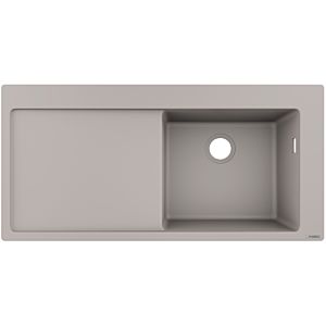 hansgrohe sink 43314380 1050 x 510 mm, 2000 main 2000 on the right, drainer, concrete gray