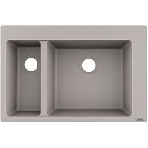 hansgrohe sink 43315380 770 x 510 mm, 2000 main and additional sink, concrete gray