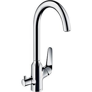 hansgrohe kitchen faucet 71803000 chrome, swivel spout 110°, with device shut-off valve