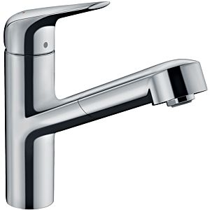 hansgrohe Focus kitchen fitting 71829000 chrome, swivel spout 120°, with pull-out spout
