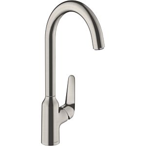 hansgrohe kitchen tap 71802800 stainless steel look, swivel spout 360°