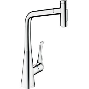 hansgrohe Metris Select kitchen mixer 73816000 chrome, with pull-out spray, 2jet, sBox