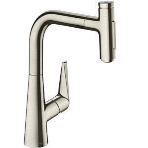 hansgrohe Talis kitchen fitting Stainless Steel match0 look, with sBox, swivel range 110/150°