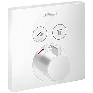 hansgrohe ShowerSelect garniture set 15763700 thermostat encastré, pour 2 consommateurs, blanc mat