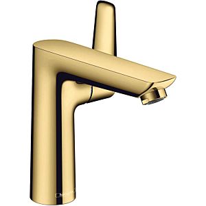hansgrohe Talis E single-lever basin mixer 71754990 with waste set, projection 141 mm, polished gold optic