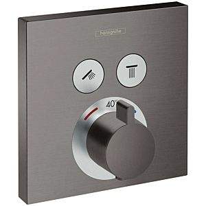 hansgrohe ShowerSelect trim set 15763340 concealed thermostat, for 2 consumers, brushed black