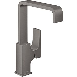 hansgrohe Metropol single lever basin mixer 32511340 projection 165 mm, with push-open waste set, brushed black chrome
