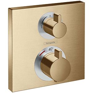 hansgrohe Ecostat Square trim set 15714140 thermostat, 2 consumers, flush-mounted, brushed bronze