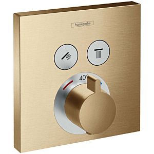 hansgrohe ShowerSelect trim set 15763140 concealed thermostat, for 2 consumers, brushed bronze