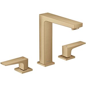 hansgrohe Metropol 3-hole basin mixer 32515140 projection 152 mm, push-open waste set, brushed bronze
