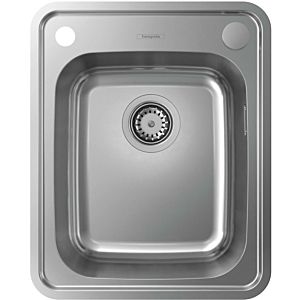 hansgrohe sink 43334800 410 x 510 mm, drainer, automatic waste set, Stainless Steel