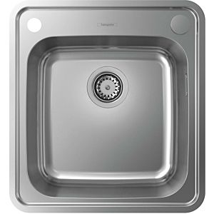 hansgrohe sink 43335800 470 x 510 mm, drainer, automatic waste set, Stainless Steel