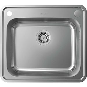 hansgrohe sink 43336800 570 x 510 mm, drainer, automatic waste set, Stainless Steel