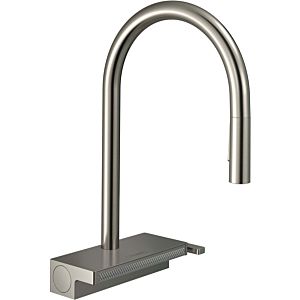 hansgrohe Aquno Select M81 kitchen mixer 73831800 with pull-out spray, 3jet, sBox, Stainless Steel finish