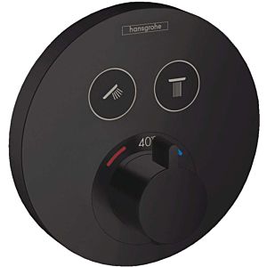 hansgrohe Set de finition ShowerSelect S 15743670 thermostat à 2 Verbraucher , pour 2 Verbraucher , noir mat