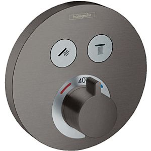 hansgrohe Set de finition ShowerSelect S 15743340 thermostat à 2 Verbraucher , pour 2 Verbraucher , chrome noir brossé