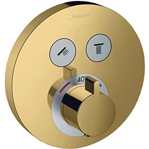 hansgrohe ShowerSelect S Fertigmontageset 15743990 UP-Thermostat, für 2 Verbraucher, polished gold optic