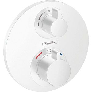 hansgrohe Ecostat S Fertigmontageset 15758700 UP-Thermostat, für 2 Verbraucher, mattweiß