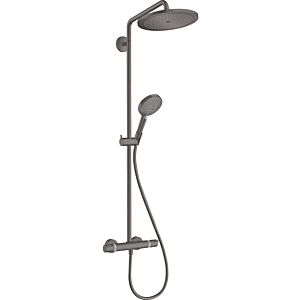 hansgrohe Croma Select S Showerpipe 26890340 with thermostat and hand shower, brushed black chrome