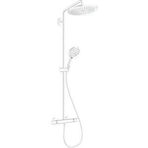 hansgrohe Croma Select S Showerpipe 26890700 with thermostat and hand shower, matt white