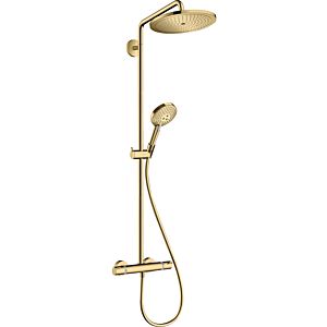 hansgrohe Croma Select S Showerpipe 26890990 with thermostat and hand shower, polished gold optic