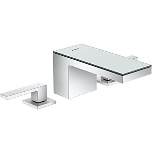 hansgrohe Axor MyEdition 3-hole basin mixer 47050000 projection 151 mm, with push-open waste set, chrome / mirror glass