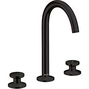hansgrohe Axor One 3-hole basin mixer 48070670 projection 140mm, with push-open waste set, matt black