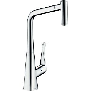 hansgrohe Metris kitchen mixer 14780000 with pull-out spray, 2jet, 5.8 l/min, chrome