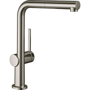hansgrohe Talis M54 kitchen mixer 72860800 low pressure, with pull-out spout, 1jet, stainless steel look