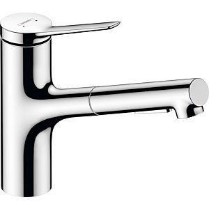 hansgrohe Zesis kitchen faucet 74810000 with pull-out spray, 2jet, 4.6 l/min, chrome