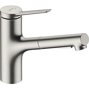 hansgrohe Zesis M33 150 kitchen mixer 74800800 pull out spray, 2jet, Stainless Steel finish